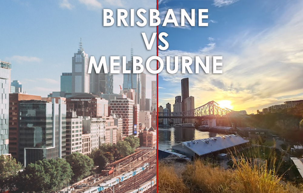 Brisbane skyline vs Melbourne skyline